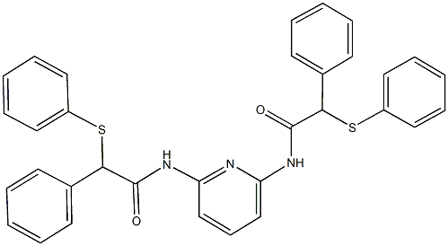 2-phenyl-N-(6-{[phenyl(phenylsulfanyl)acetyl]amino}-2-pyridinyl)-2-(phenylsulfanyl)acetamide Struktur