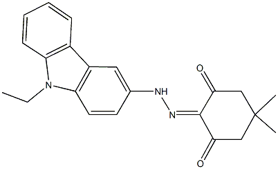 5,5-dimethyl-1,2,3-cyclohexanetrione 2-[(9-ethyl-9H-carbazol-3-yl)hydrazone] Struktur