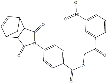 2-{3-nitrophenyl}-2-oxoethyl 4-(3,5-dioxo-4-azatricyclo[5.2.1.0~2,6~]dec-8-en-4-yl)benzoate Struktur