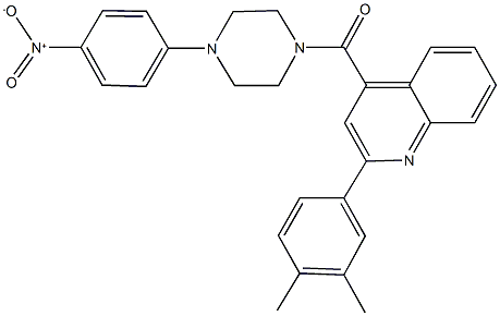 2-(3,4-dimethylphenyl)-4-[(4-{4-nitrophenyl}-1-piperazinyl)carbonyl]quinoline Struktur