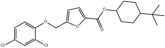 4-tert-butylcyclohexyl 5-[(2,4-dichlorophenoxy)methyl]-2-furoate Struktur