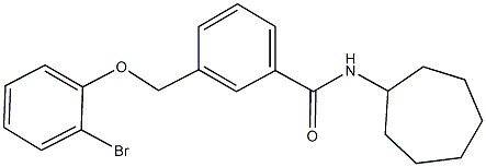 3-[(2-bromophenoxy)methyl]-N-cycloheptylbenzamide Struktur