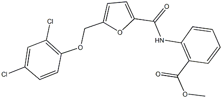 methyl 2-({5-[(2,4-dichlorophenoxy)methyl]-2-furoyl}amino)benzoate Struktur