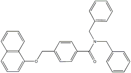 N,N-dibenzyl-4-[(1-naphthyloxy)methyl]benzamide Struktur