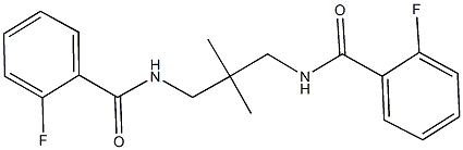 2-fluoro-N-{3-[(2-fluorobenzoyl)amino]-2,2-dimethylpropyl}benzamide Struktur