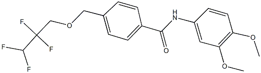 N-(3,4-dimethoxyphenyl)-4-[(2,2,3,3-tetrafluoropropoxy)methyl]benzamide Struktur