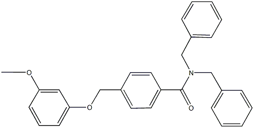 N,N-dibenzyl-4-[(3-methoxyphenoxy)methyl]benzamide Struktur