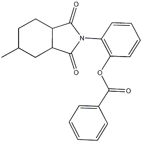 2-(5-methyl-1,3-dioxooctahydro-2H-isoindol-2-yl)phenyl benzoate Struktur