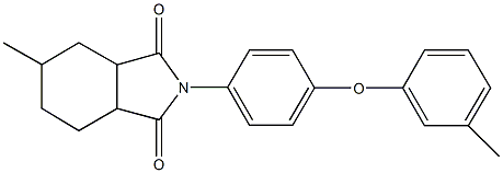 5-methyl-2-[4-(3-methylphenoxy)phenyl]hexahydro-1H-isoindole-1,3(2H)-dione Struktur