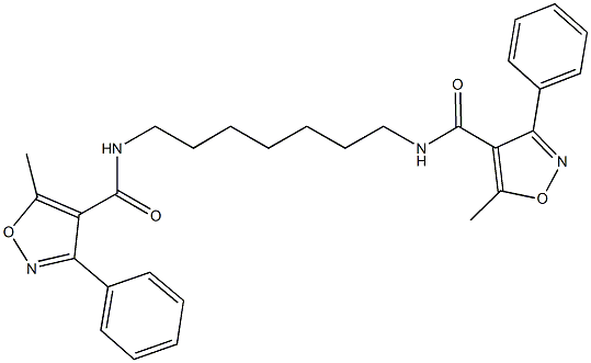 5-methyl-N-(7-{[(5-methyl-3-phenyl-4-isoxazolyl)carbonyl]amino}heptyl)-3-phenyl-4-isoxazolecarboxamide Struktur