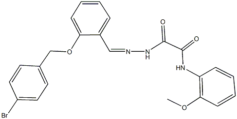 2-(2-{2-[(4-bromobenzyl)oxy]benzylidene}hydrazino)-N-(2-methoxyphenyl)-2-oxoacetamide Struktur