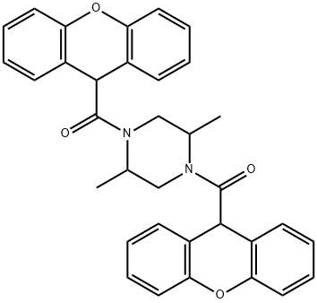 2,5-dimethyl-1,4-bis(9H-xanthen-9-ylcarbonyl)piperazine Struktur