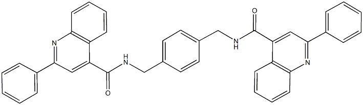 2-phenyl-N-[4-({[(2-phenyl-4-quinolinyl)carbonyl]amino}methyl)benzyl]-4-quinolinecarboxamide Struktur