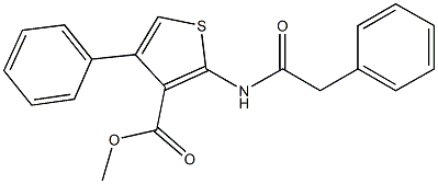 methyl 4-phenyl-2-[(phenylacetyl)amino]-3-thiophenecarboxylate Struktur