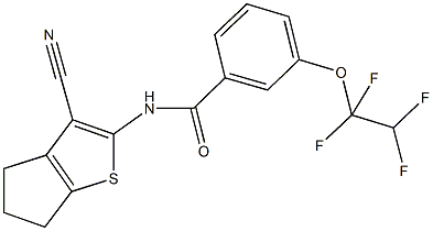 N-(3-cyano-5,6-dihydro-4H-cyclopenta[b]thien-2-yl)-3-(1,1,2,2-tetrafluoroethoxy)benzamide Struktur