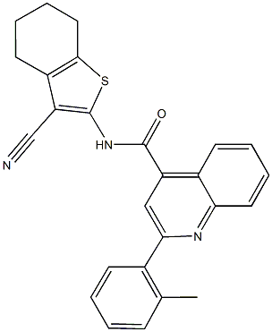 N-(3-cyano-4,5,6,7-tetrahydro-1-benzothien-2-yl)-2-(2-methylphenyl)-4-quinolinecarboxamide Struktur