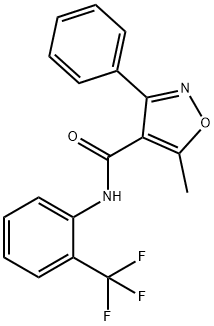 5-methyl-3-phenyl-N-[2-(trifluoromethyl)phenyl]-4-isoxazolecarboxamide Struktur