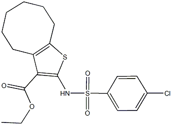 ethyl 2-{[(4-chlorophenyl)sulfonyl]amino}-4,5,6,7,8,9-hexahydrocycloocta[b]thiophene-3-carboxylate Struktur