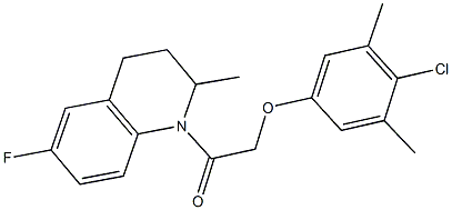 1-[(4-chloro-3,5-dimethylphenoxy)acetyl]-6-fluoro-2-methyl-1,2,3,4-tetrahydroquinoline Struktur