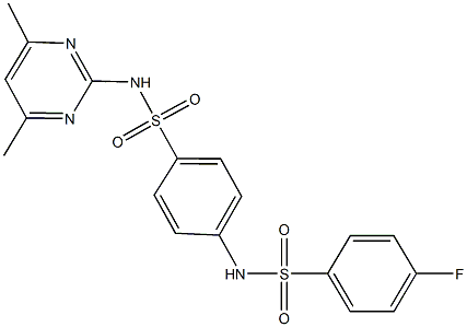 N-(4,6-dimethylpyrimidin-2-yl)-4-{[(4-fluorophenyl)sulfonyl]amino}benzenesulfonamide Struktur