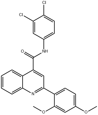 N-(3,4-dichlorophenyl)-2-(2,4-dimethoxyphenyl)-4-quinolinecarboxamide Struktur