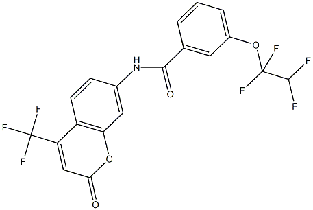 N-[2-oxo-4-(trifluoromethyl)-2H-chromen-7-yl]-3-(1,1,2,2-tetrafluoroethoxy)benzamide Struktur