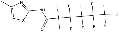 6-chloro-2,2,3,3,4,4,5,5,6,6-decafluoro-N-(4-methyl-1,3-thiazol-2-yl)hexanamide Struktur