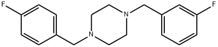 1-(3-fluorobenzyl)-4-(4-fluorobenzyl)piperazine Struktur