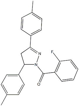 1-(2-fluorobenzoyl)-3,5-bis(4-methylphenyl)-4,5-dihydro-1H-pyrazole Struktur