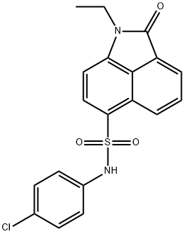 N-(4-chlorophenyl)-1-ethyl-2-oxo-1,2-dihydrobenzo[cd]indole-6-sulfonamide Struktur