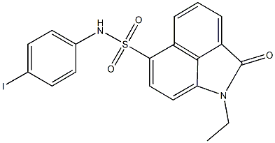 1-ethyl-N-(4-iodophenyl)-2-oxo-1,2-dihydrobenzo[cd]indole-6-sulfonamide Struktur