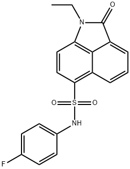 1-ethyl-N-(4-fluorophenyl)-2-oxo-1,2-dihydrobenzo[cd]indole-6-sulfonamide Struktur