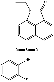 1-ethyl-N-(2-fluorophenyl)-2-oxo-1,2-dihydrobenzo[cd]indole-6-sulfonamide Struktur