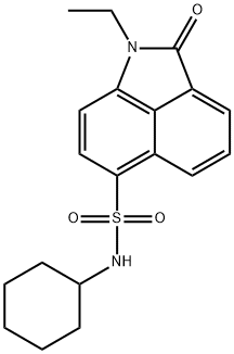 N-cyclohexyl-1-ethyl-2-oxo-1,2-dihydrobenzo[cd]indole-6-sulfonamide Struktur