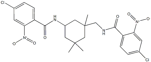 4-chloro-N-{3-[({4-chloro-2-nitrobenzoyl}amino)methyl]-3,5,5-trimethylcyclohexyl}-2-nitrobenzamide Struktur