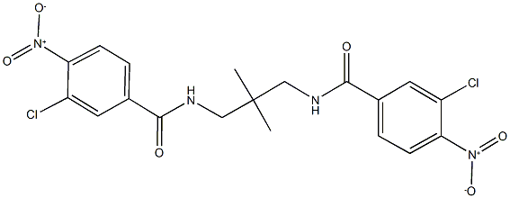 3-chloro-N-[3-({3-chloro-4-nitrobenzoyl}amino)-2,2-dimethylpropyl]-4-nitrobenzamide Struktur