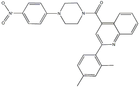 2-(2,4-dimethylphenyl)-4-[(4-{4-nitrophenyl}-1-piperazinyl)carbonyl]quinoline Struktur