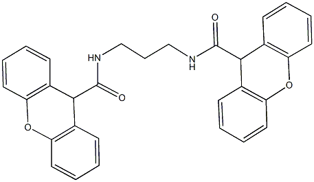 N-{3-[(9H-xanthen-9-ylcarbonyl)amino]propyl}-9H-xanthene-9-carboxamide Struktur