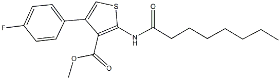 methyl 4-(4-fluorophenyl)-2-(octanoylamino)-3-thiophenecarboxylate Struktur