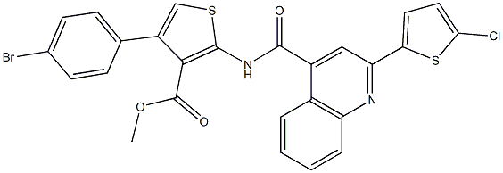 methyl 4-(4-bromophenyl)-2-({[2-(5-chloro-2-thienyl)-4-quinolinyl]carbonyl}amino)-3-thiophenecarboxylate Struktur