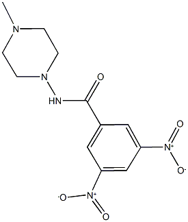 3,5-dinitro-N-(4-methyl-1-piperazinyl)benzamide Struktur