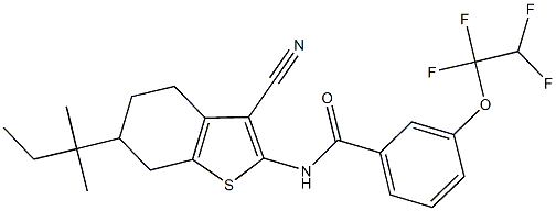 N-(3-cyano-6-tert-pentyl-4,5,6,7-tetrahydro-1-benzothien-2-yl)-3-(1,1,2,2-tetrafluoroethoxy)benzamide Struktur