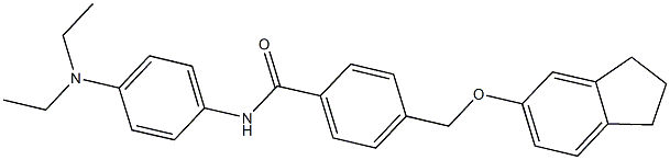 N-[4-(diethylamino)phenyl]-4-[(2,3-dihydro-1H-inden-5-yloxy)methyl]benzamide Struktur