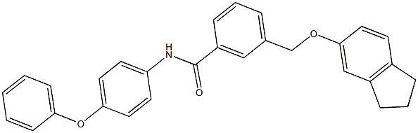 3-[(2,3-dihydro-1H-inden-5-yloxy)methyl]-N-(4-phenoxyphenyl)benzamide Struktur