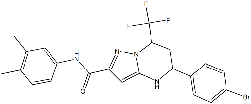 5-(4-bromophenyl)-N-(3,4-dimethylphenyl)-7-(trifluoromethyl)-4,5,6,7-tetrahydropyrazolo[1,5-a]pyrimidine-2-carboxamide Struktur