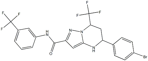 5-(4-bromophenyl)-7-(trifluoromethyl)-N-[3-(trifluoromethyl)phenyl]-4,5,6,7-tetrahydropyrazolo[1,5-a]pyrimidine-2-carboxamide Struktur