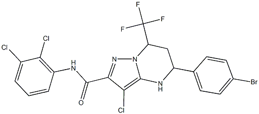 5-(4-bromophenyl)-3-chloro-N-(2,3-dichlorophenyl)-7-(trifluoromethyl)-4,5,6,7-tetrahydropyrazolo[1,5-a]pyrimidine-2-carboxamide Struktur