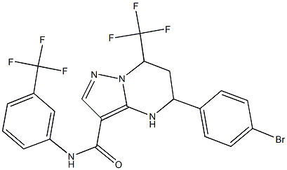 5-(4-bromophenyl)-7-(trifluoromethyl)-N-[3-(trifluoromethyl)phenyl]-4,5,6,7-tetrahydropyrazolo[1,5-a]pyrimidine-3-carboxamide Struktur