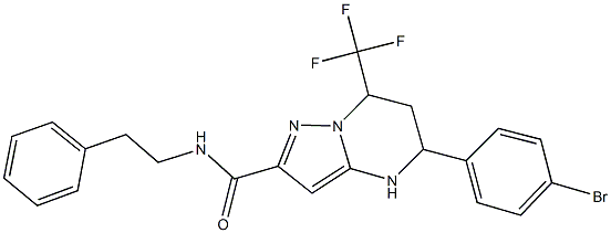 5-(4-bromophenyl)-N-(2-phenylethyl)-7-(trifluoromethyl)-4,5,6,7-tetrahydropyrazolo[1,5-a]pyrimidine-2-carboxamide Struktur