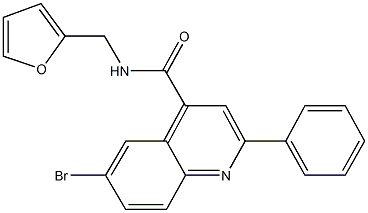 6-bromo-N-(2-furylmethyl)-2-phenylquinoline-4-carboxamide Struktur